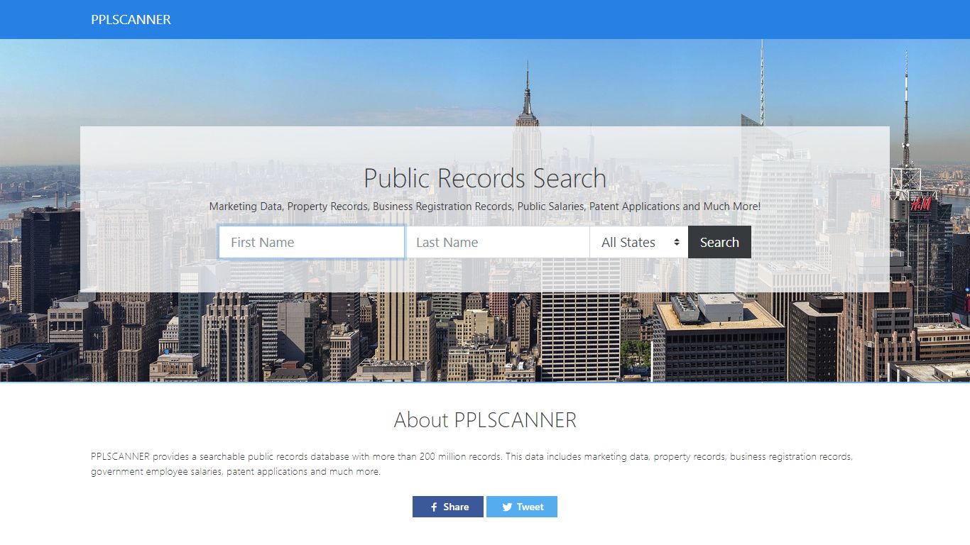 PPLSCANNER - Public Records Search